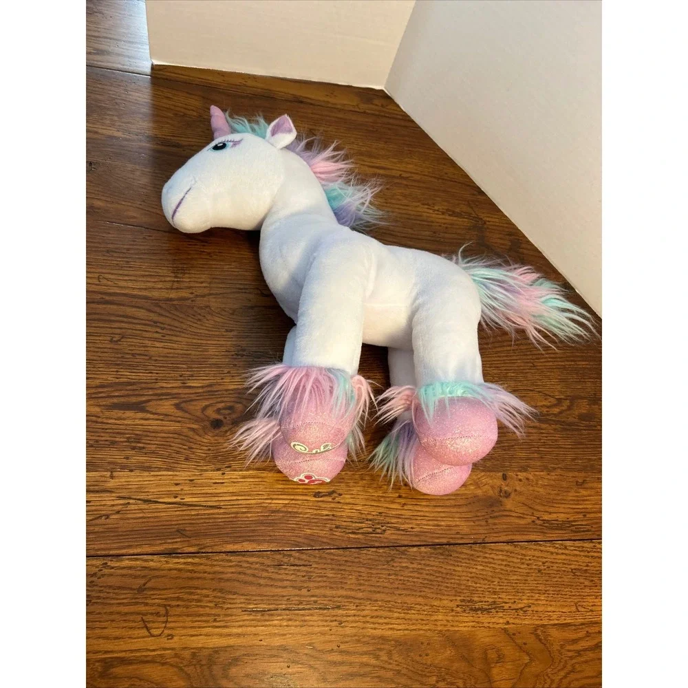 Build-A-Bear‎ Workshop White Unicorn Plush Rainbow Mane Sparkle Horn 028275 16in